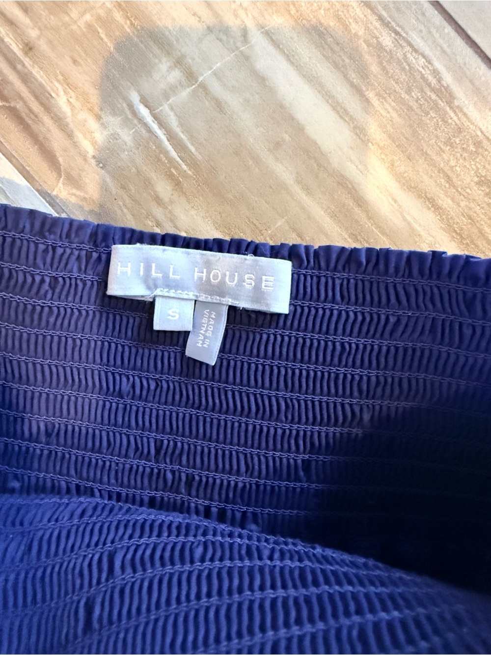 Hill House Navy Smocked-Waist Midi Skirt - Picture 5 of 6